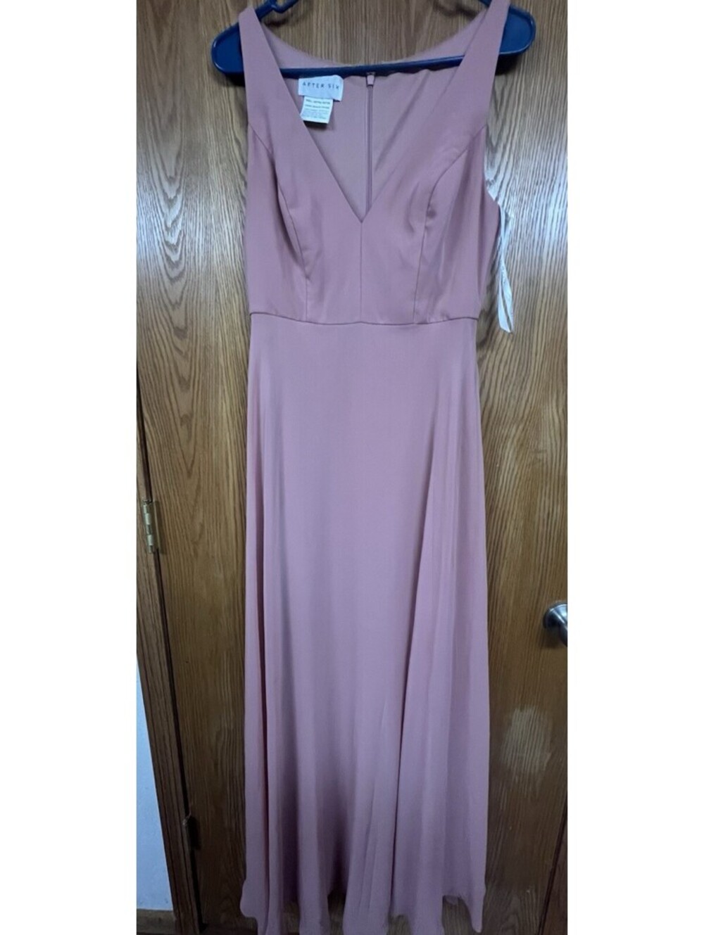 After Six Maxi Dress Desert Rose V Neck Chiffon Gown Size 4